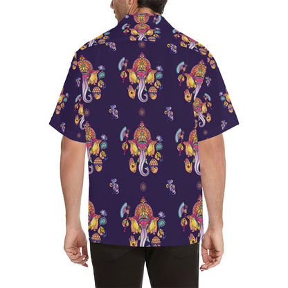 Ganesha Pattern Print Design 04 Men's Hawaiian Shirt
