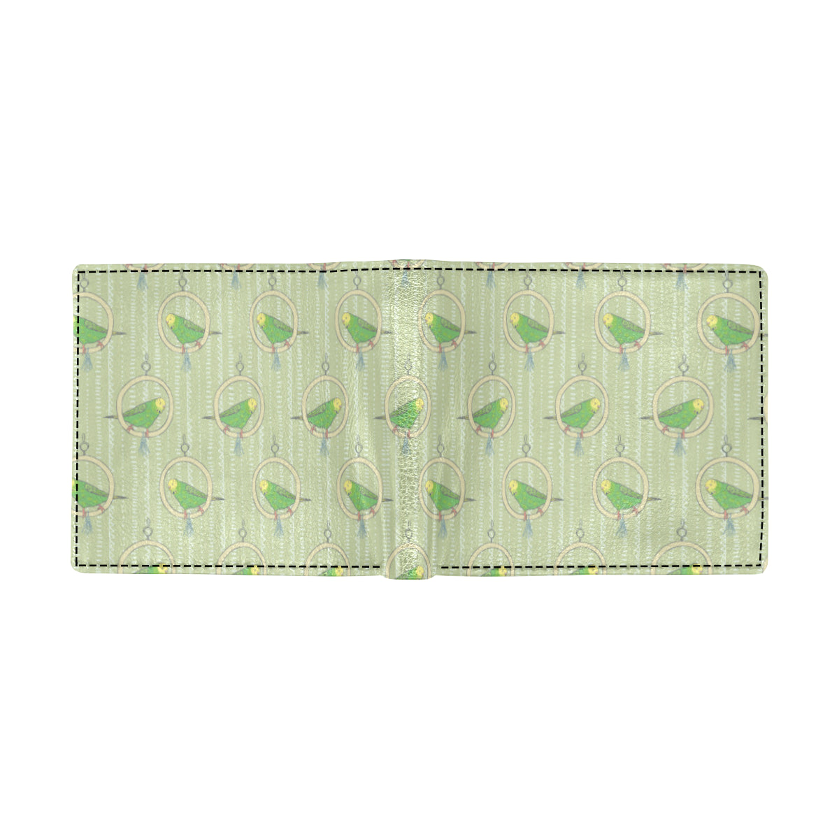 Budgerigar Pattern Print Design 02 Men's ID Card Wallet