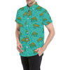 Sea Turtle Pattern Print Design T010 Men's Short Sleeve Button Up Shirt