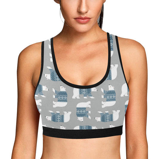 Polar Bear Pattern Print Design A03 Sports Bra