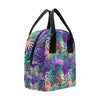 Neon Flower Tropical Palm Leaves Insulated Lunch Bag