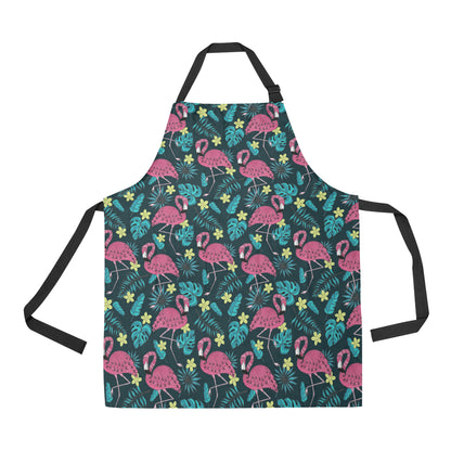 Flamingo Print Pattern Apron with Pocket