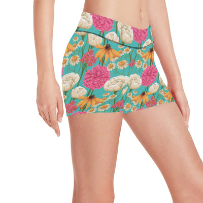 Summer Floral Pattern Print Design SF07 Yoga Shorts