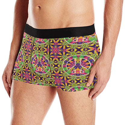 Peace Sign Pattern Print Design A04 Men's Boxer Briefs