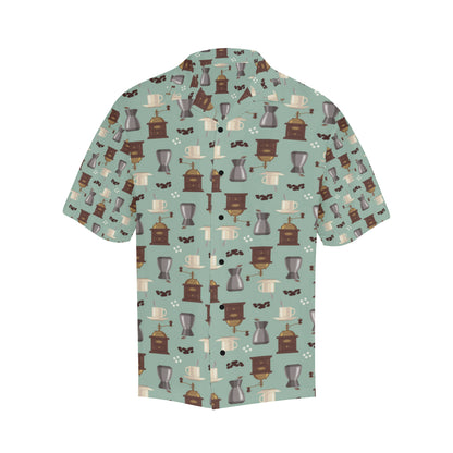 Coffee Pattern Print Design 04 Men's Hawaiian Shirt
