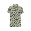 Dachshund Cute Print Pattern Men's Short Sleeve Button Up Shirt