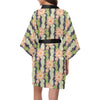 Cactus Pattern Print Design 01 Women's Short Kimono