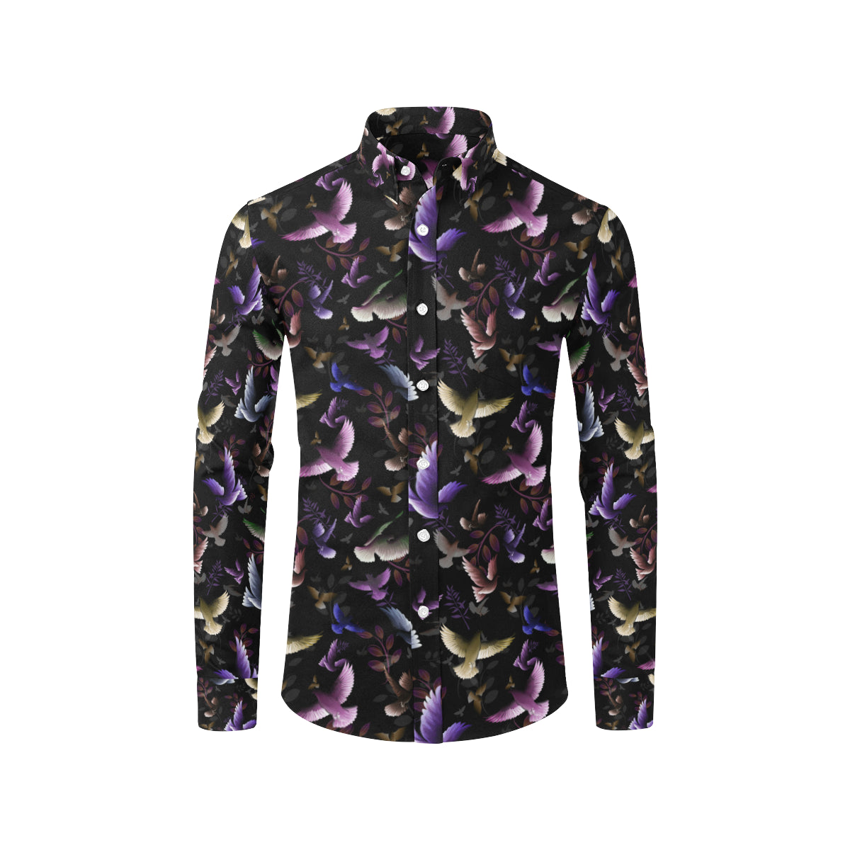 Pigeon Pattern Print Design 01 Men's Long Sleeve Shirt