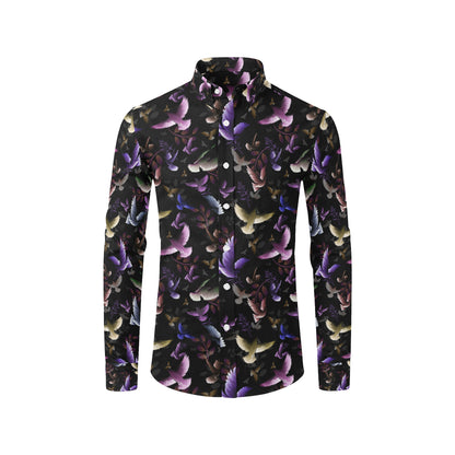 Pigeon Pattern Print Design 01 Men's Long Sleeve Shirt