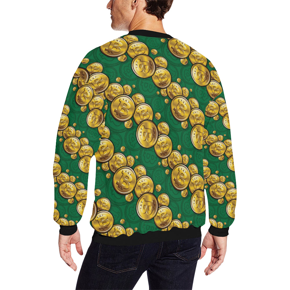 Bitcoin Pattern Print Design DO02 Men Long Sleeve Sweatshirt