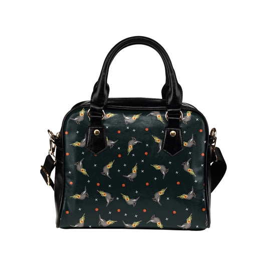 Cockatiel Pattern Print Design 02 Shoulder Handbag