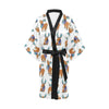 Moose Cute Pattern Print Design 01 Women's Short Kimono