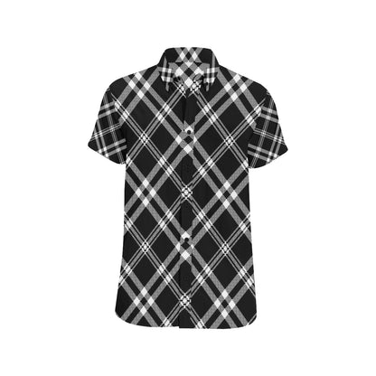 Madras Pattern Print Design 03 Men's Short Sleeve Button Up Shirt