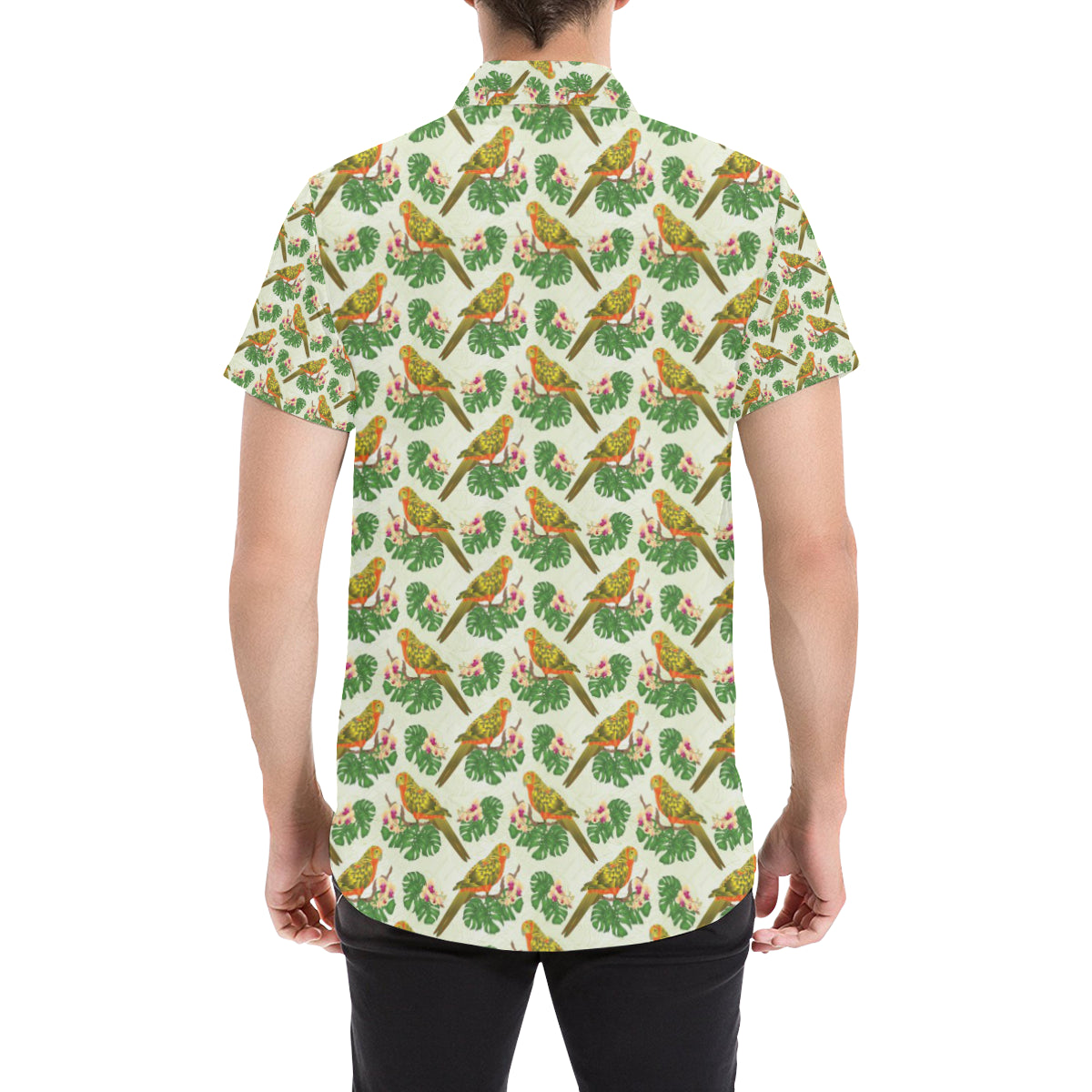 Conures Pattern Print Design 01 Men's Short Sleeve Button Up Shirt