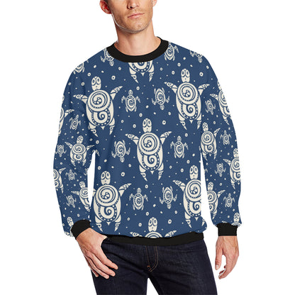 Sea Turtle Tribal Men Long Sleeve Sweatshirt
