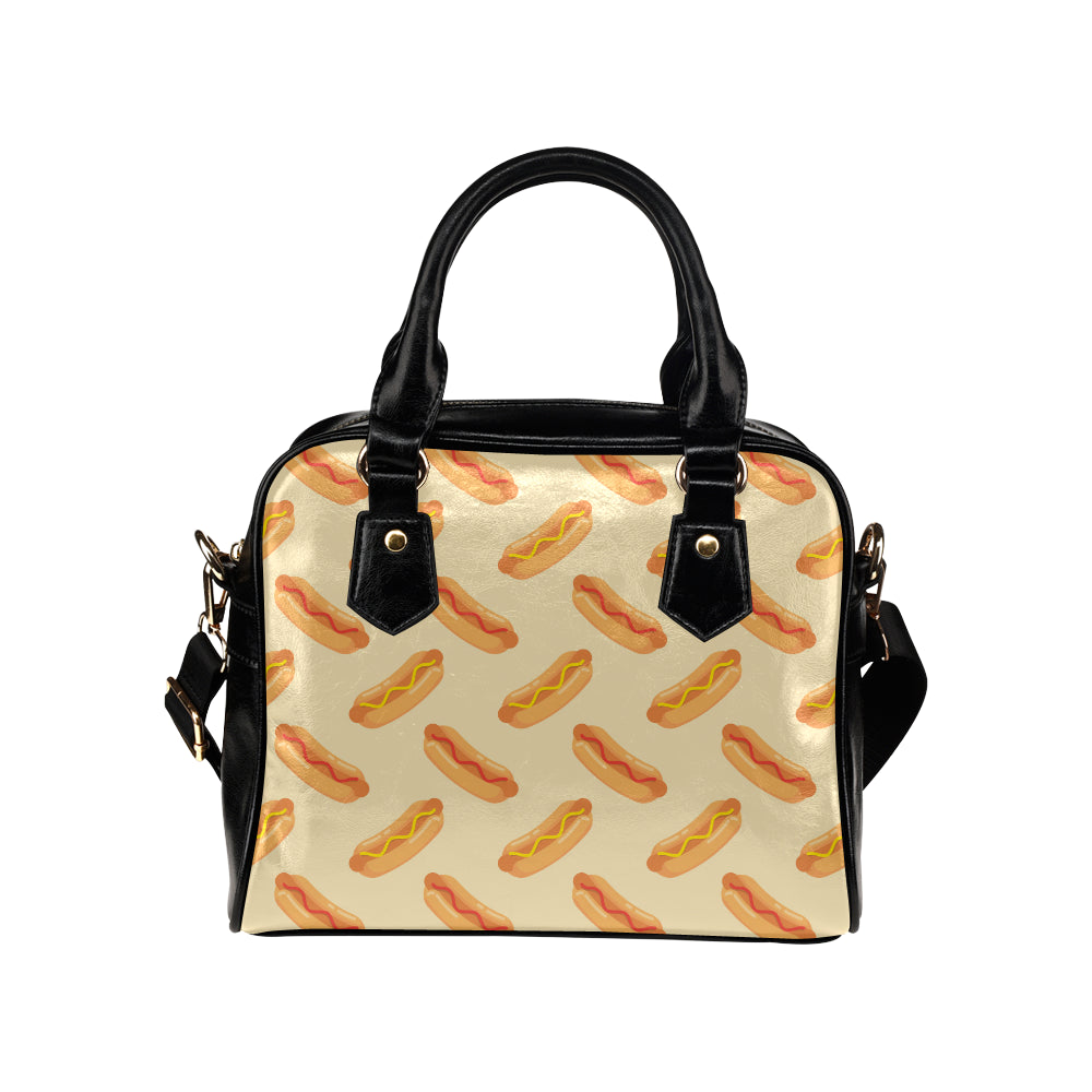 Hot Dog Pattern Print Design 05 Shoulder Handbag