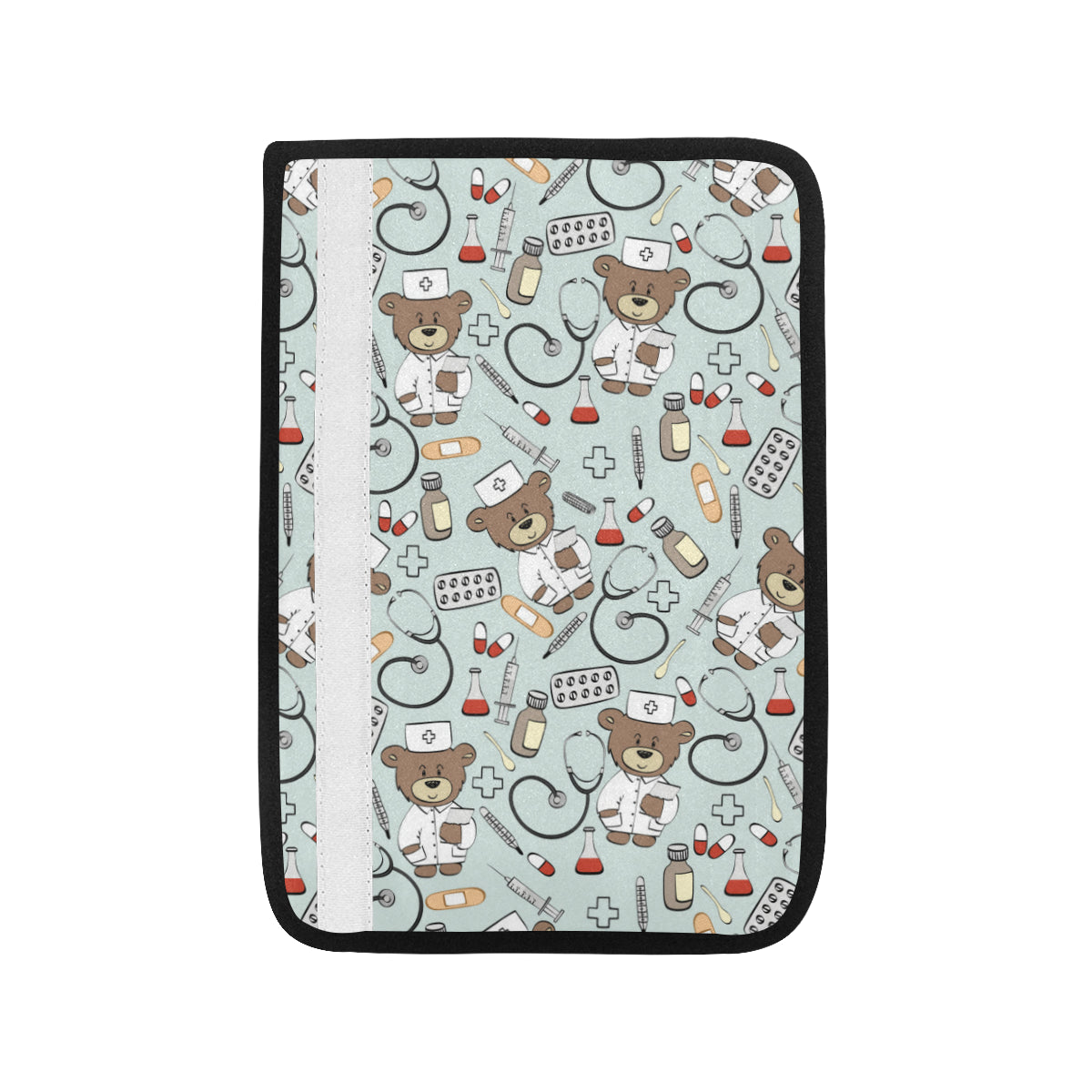 Nurse Bear Pattern Print Design A01 Car Seat Belt Cover