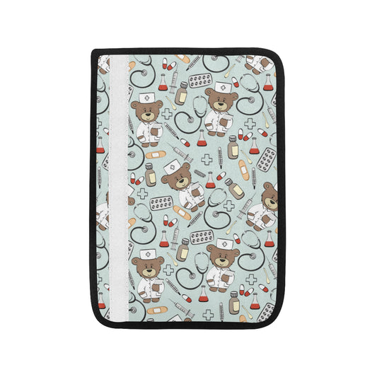 Nurse Bear Pattern Print Design A01 Car Seat Belt Cover