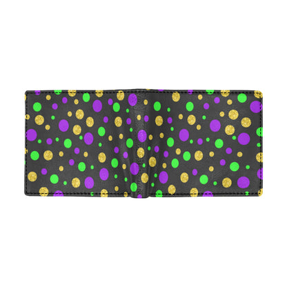 Mardi Gras Pattern Print Design 07 Men's ID Card Wallet