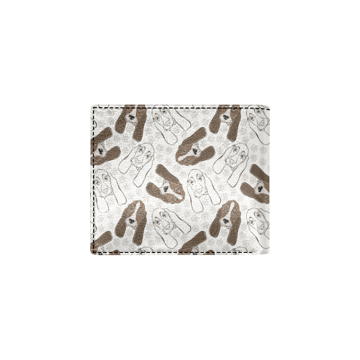Basset Hound Pattern Print Design 01 Men's ID Card Wallet