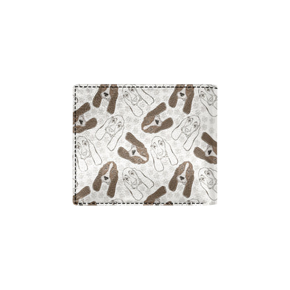 Basset Hound Pattern Print Design 01 Men's ID Card Wallet