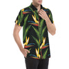 Bird Of Paradise Pattern Print Design BOP012 Men's Short Sleeve Button Up Shirt