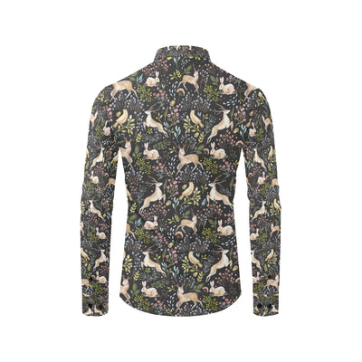 Deer Floral Jungle Men's Long Sleeve Shirt