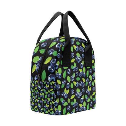Blueberry Pattern Print Design BB03 Insulated Lunch Bag