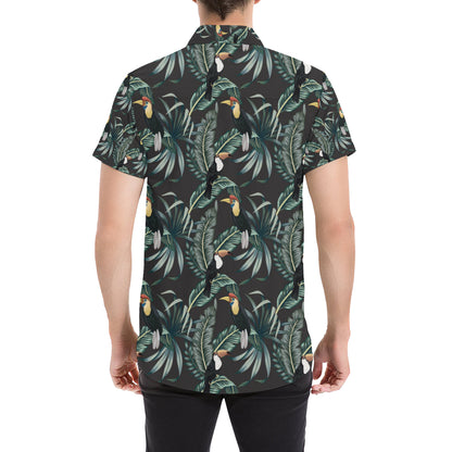 Rainforest Pattern Print Design RF06 Men's Short Sleeve Button Up Shirt