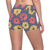 Anemone Pattern Print Design AM010 Yoga Shorts