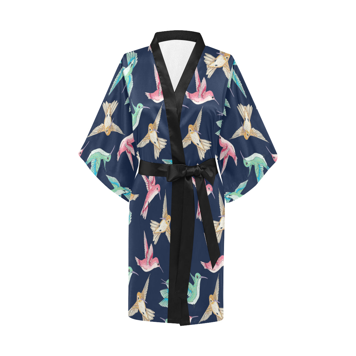 Hummingbird Cute Pattern Print Design 01 Women's Short Kimono