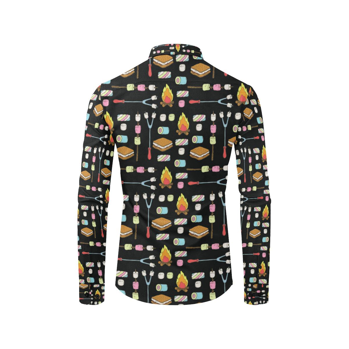 Camping Campfire Marshmallows Men's Long Sleeve Shirt