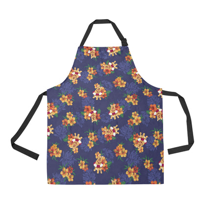 Hawaiian Themed Pattern Print Design H02 Apron with Pocket
