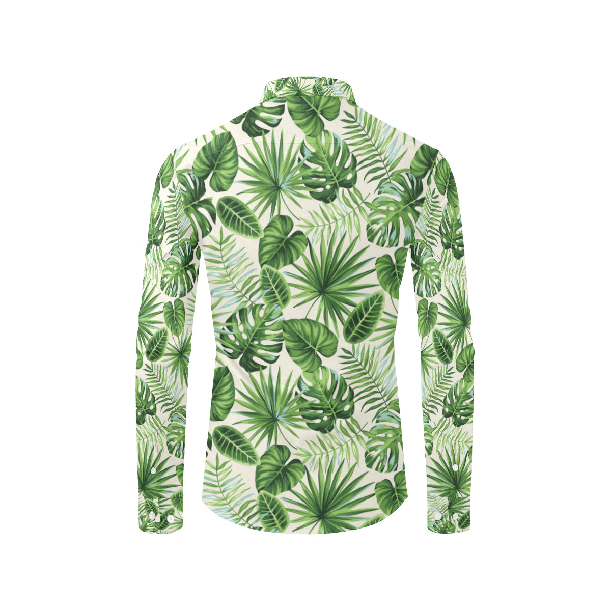 Palm Leaf Pattern Print Design A01 Men's Long Sleeve Shirt