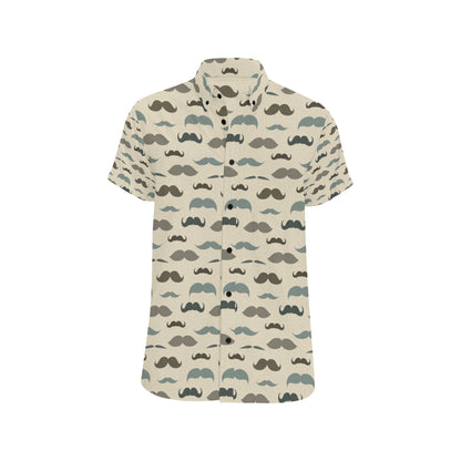 Mustache Pattern Print Design A01 Men's Short Sleeve Button Up Shirt