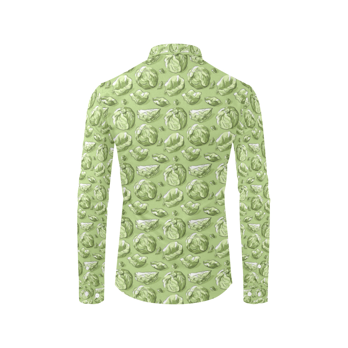 Brussels Sprouts Pattern Print Design 01 Men's Long Sleeve Shirt