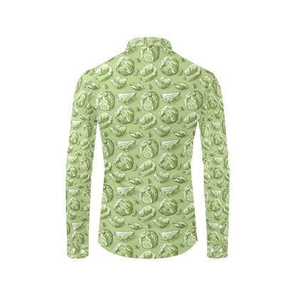 Brussels Sprouts Pattern Print Design 01 Men's Long Sleeve Shirt