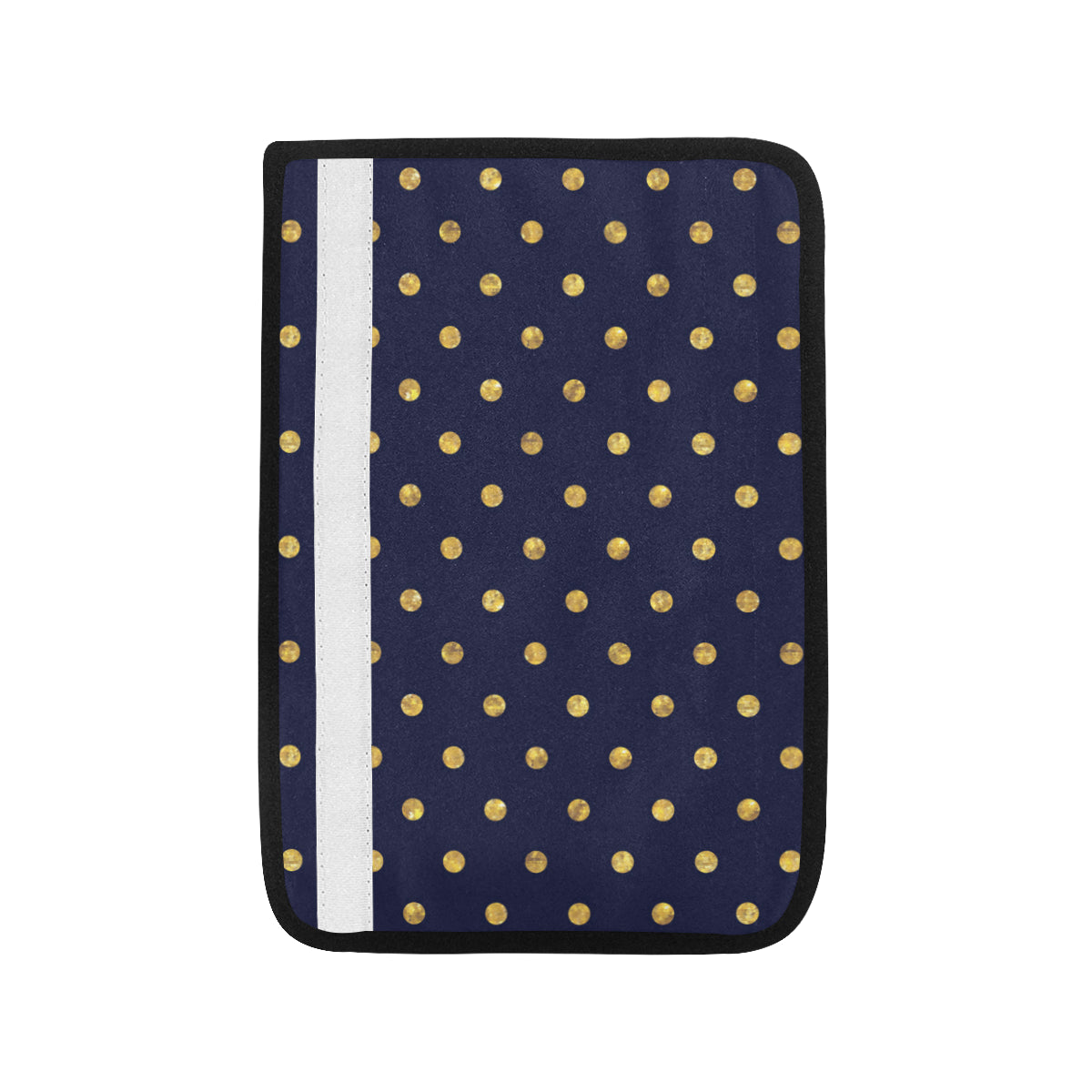 Polka Dot Gold Blue Pattern Print Design 02 Car Seat Belt Cover