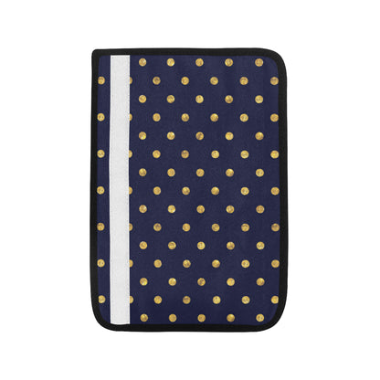 Polka Dot Gold Blue Pattern Print Design 02 Car Seat Belt Cover