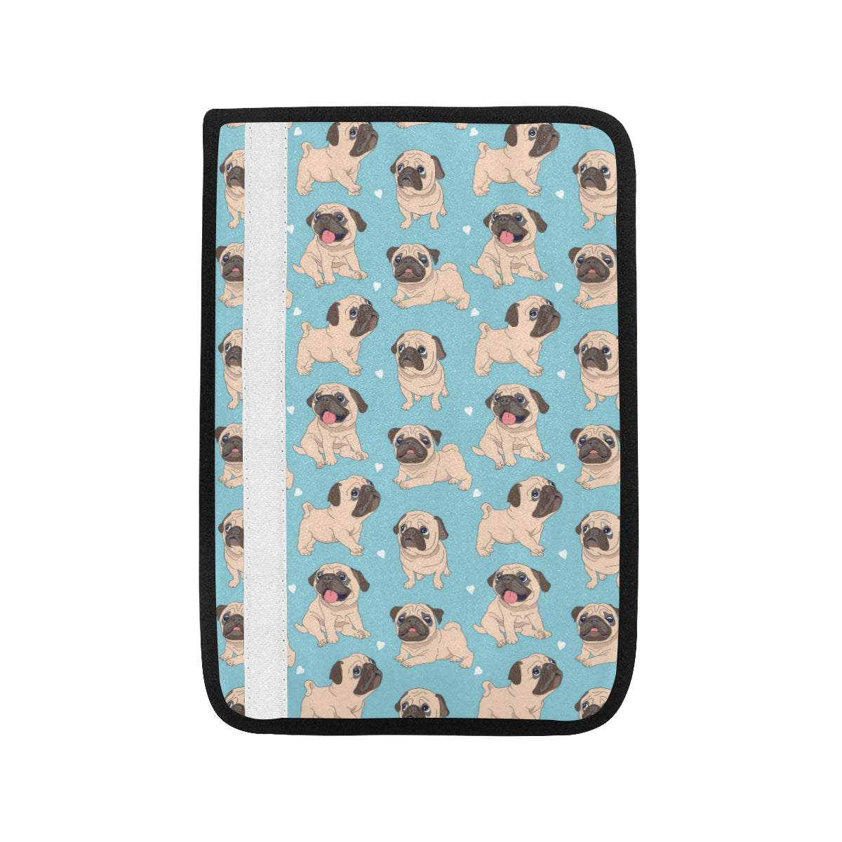 Pug Pattern Print Design A03 Car Seat Belt Cover