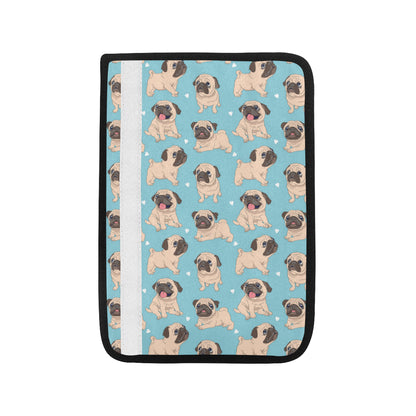Pug Pattern Print Design A03 Car Seat Belt Cover
