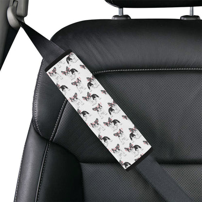 Boston Terrier Pattern Print Design 03 Car Seat Belt Cover