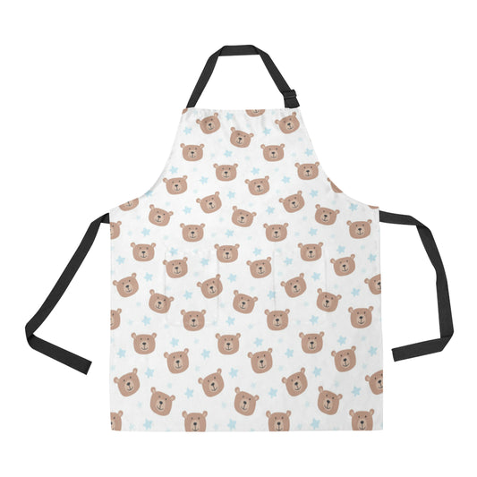 Bear Pattern Print Design BE02 Apron with Pocket