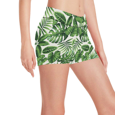 Tropical Flower Pattern Print Design TF013 Yoga Shorts