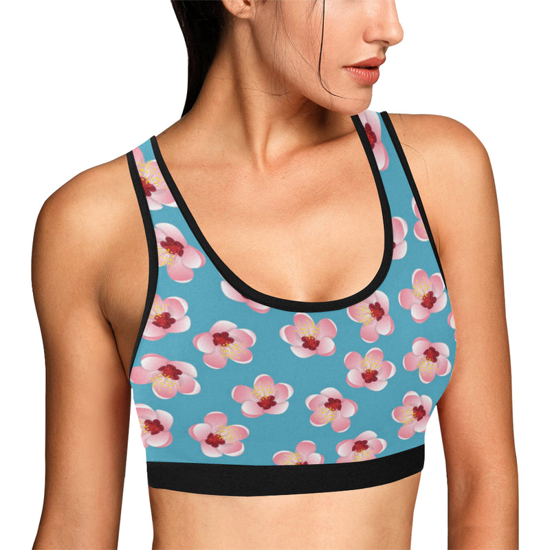 Cherry Blossom Pattern Print Design CB09 Sports Bra