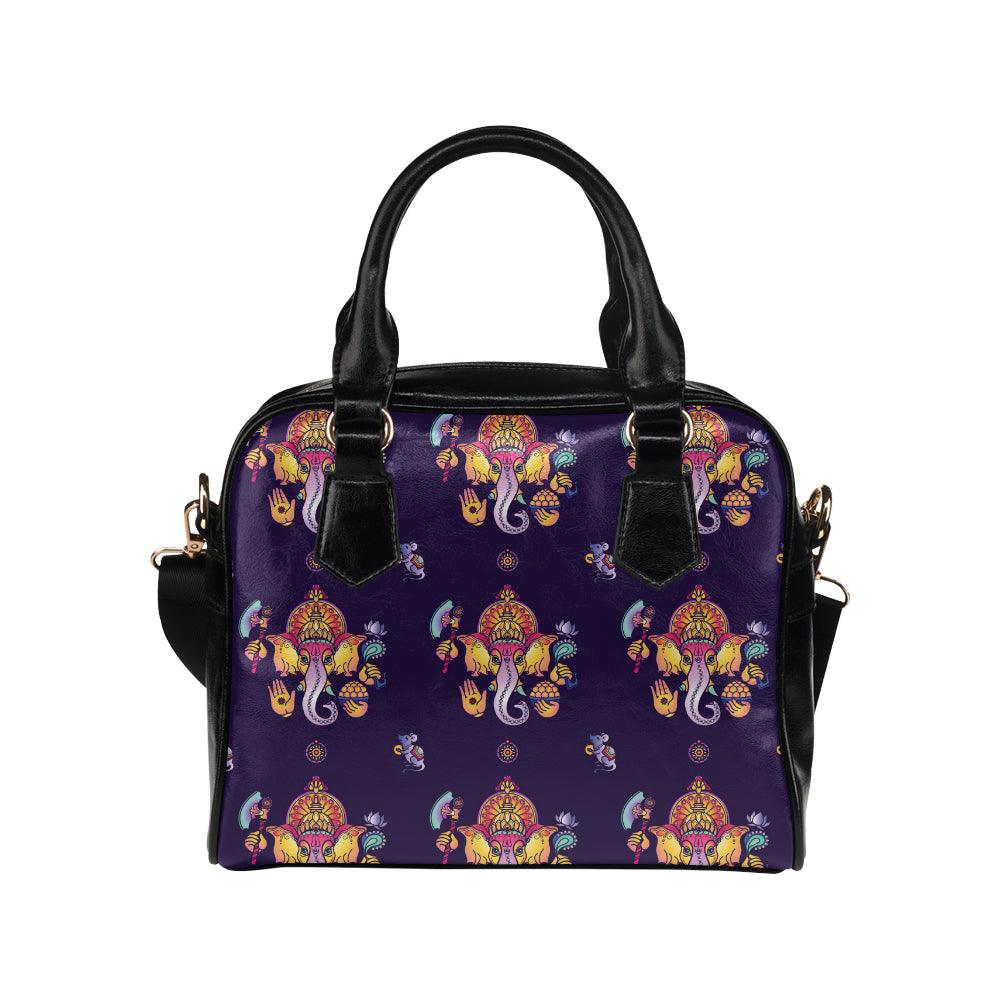 Ganesha Pattern Print Design 04 Shoulder Handbag
