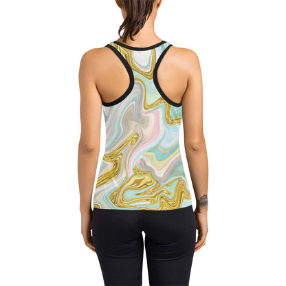 Gold Sweet Marble Women's Racerback Tank Top