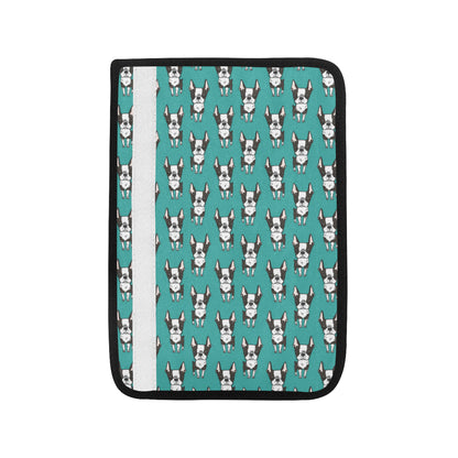 Boston Terrier Pattern Print Design 04 Car Seat Belt Cover