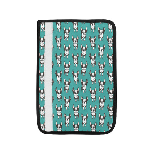 Boston Terrier Pattern Print Design 04 Car Seat Belt Cover