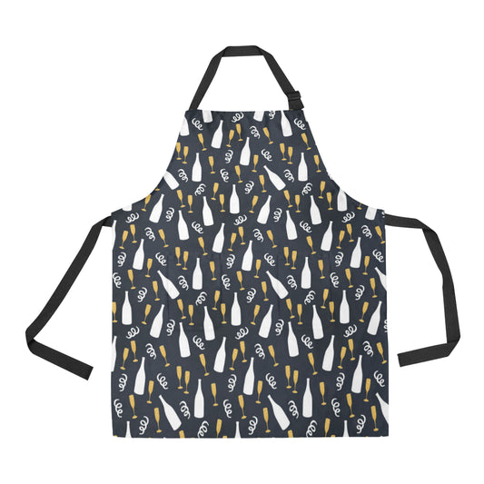 Champagne Pattern Print Design 01 Apron with Pocket